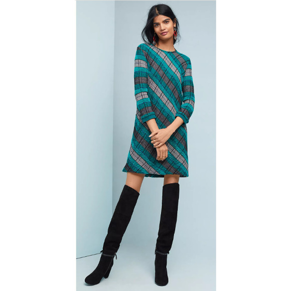 Aldo Martins Dresses & Skirts - Anthropologie Aldo Martins Plaid Mohair Wool Sweater Dress Womens XS Chic Office